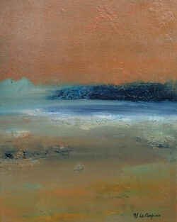 Doux rivage, techniques mixtes (acrylique, huile et sable), 55 x 38 cm (c) Marie-Lise Le Campion