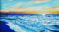 Lever de soleil àau Cap Coz, acrylique, 30 x 70 cm (c) Jean-Luc Lapierre