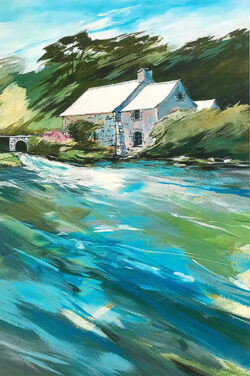 Moulin des salles - Guingamp, acrylique, 60 x 50 cm (c) Louis Kerboul