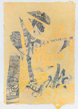 Paper People II, papier fait main (abaca et coton pigmenté), encre de chine, découpages, 70 x 97 cm (c) Thaïs Calvarin