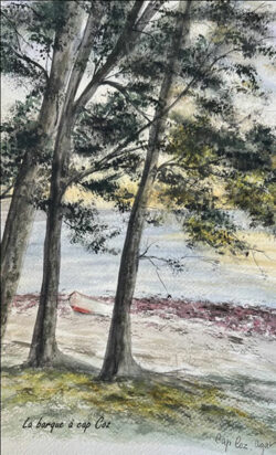 La barque à Cap Coz, aquarelle, 22 x 33 cm (c) AGAT