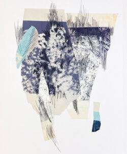 Déchirures, Jaga Jankowska Cappigny, 2024, sérigraphie, collage et dessin sur papier, 75x110cm ©Jaga Jankowska Cappigny