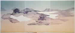 Hauts nuages, Camille Oarda, 2022, roulage sur burin , 87 x 38 cm © Camille Oarda