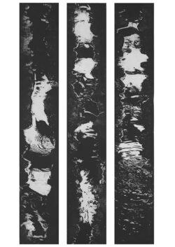 Ruisseau, Christine Bouvier, 2010, 3 gravures sur cuivre, 200 x 33 cm, techniques mixtes © Christine Bouvier