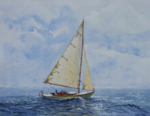 Aptisenfants - La Belle Plaisance - Bénodet, Patrick J. Davidson, aquarelle, 49x39 cm (c) Patrick J. Davidson