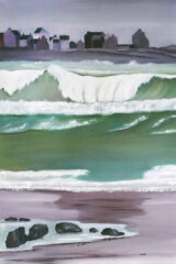 Vert de tempête à PORS CARN, Jo-hanaa, huile (c) Jo-hanaa - Joëlle Faou