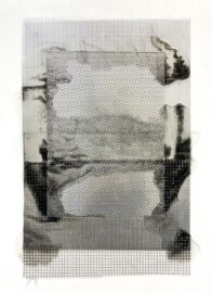 Pressure Points - Culvert 2, Maggie Cardelús, meshes métalliques, médium acrylique et transfert au papier carbone, 47x34 cm, 2026 Pressure Points - Culvert 2, Maggie Cardelús, meshes métalliques, médium acrylique et transfert au papier carbone, 47x34 cm, 2026