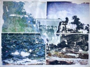Paysage mental 4, Flora Nguyen, transfert photographique et peinture à l'huile sur toile, 100 X 79 cm, 2024 Paysage mental 4, Flora Nguyen, transfert photographique et peinture à l'huile sur toile, 100 X 79 cm, 2024